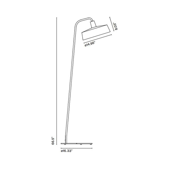 Soho Outdoor LED Floor Lamp - line drawing.