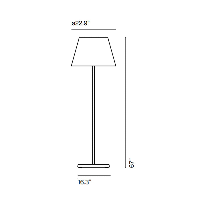 TXL 2019 Outdoor Floor Lamp - line drawing.