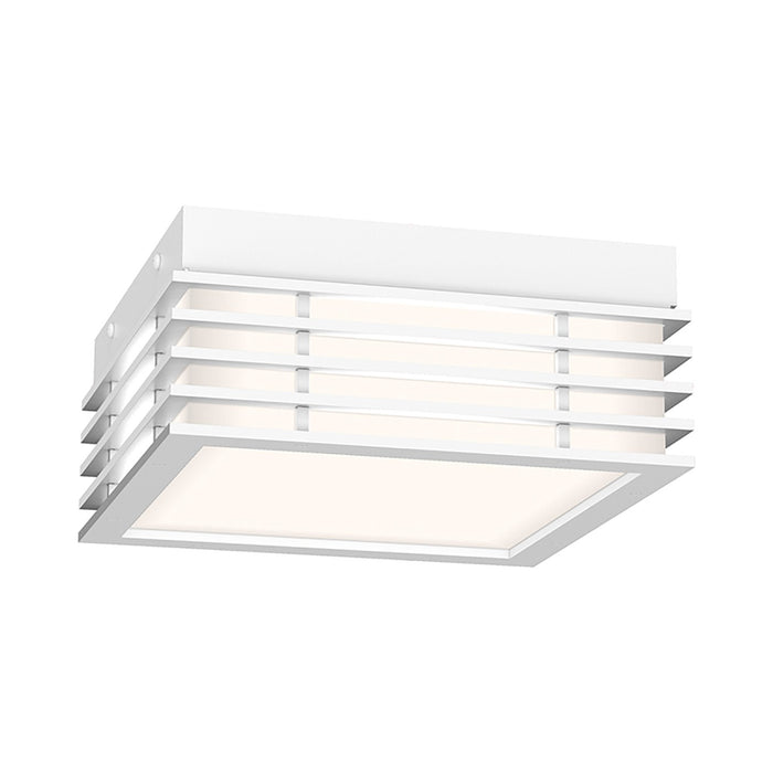 Marue™ Outdoor LED Semi Flush Mount Ceiling Light in Small/Square/Textured White.