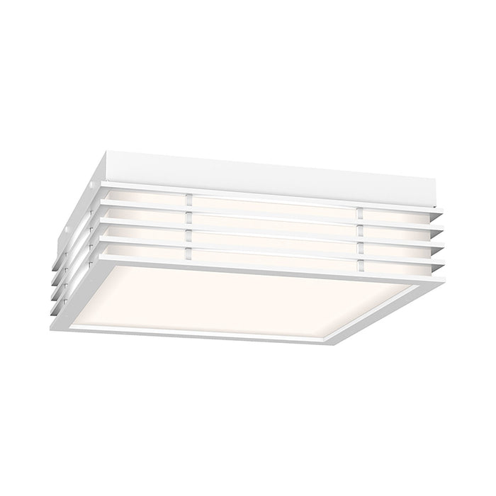 Marue™ Outdoor LED Semi Flush Mount Ceiling Light in Medium/Square/Textured White.