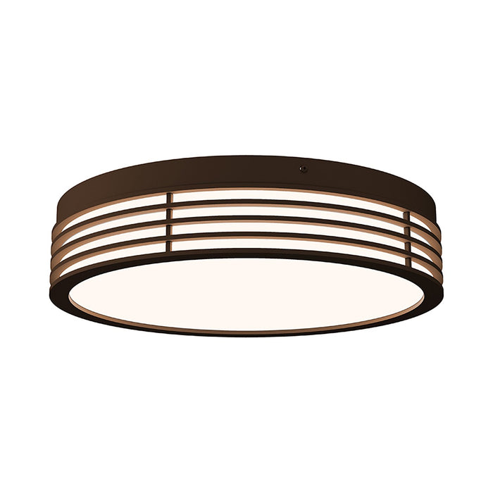 Marue™ Outdoor LED Semi Flush Mount Ceiling Light in Large/Round/Textured Bronze.