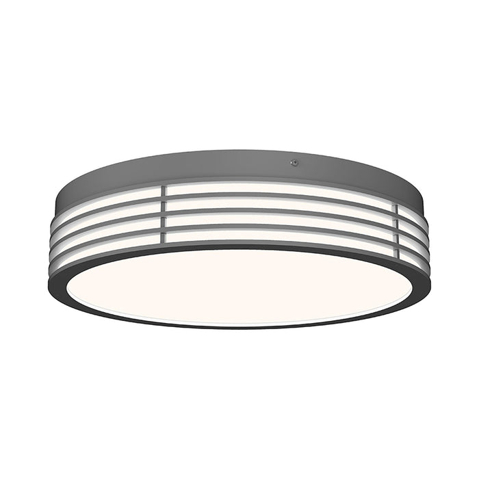 Marue™ Outdoor LED Semi Flush Mount Ceiling Light in Large/Round/Textured Gray.