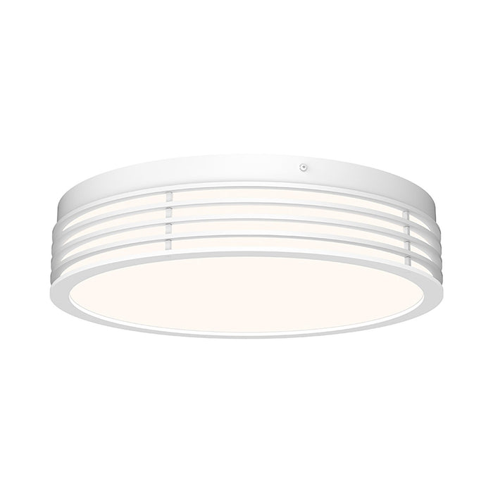 Marue™ Outdoor LED Semi Flush Mount Ceiling Light in Large/Round/Textured White.