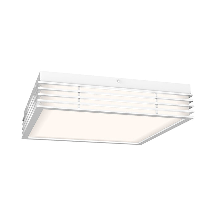 Marue™ Outdoor LED Semi Flush Mount Ceiling Light in Large/Square/Textured White.