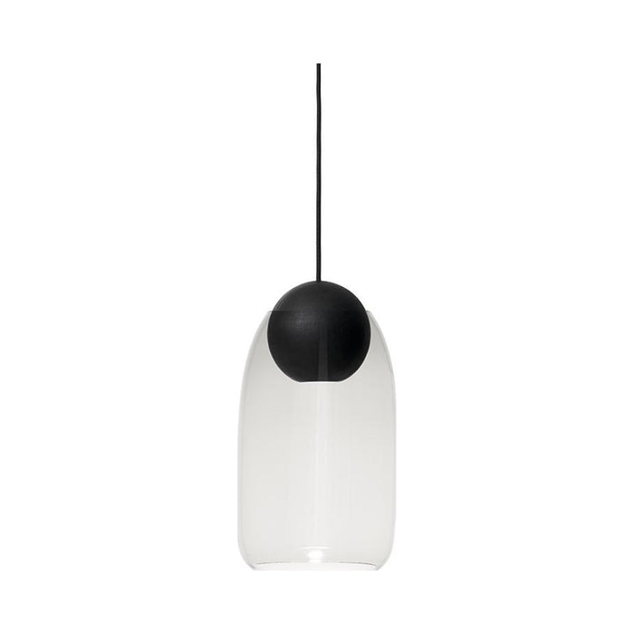 Liuku Ball Pendant Light in Black/Transparent Shade.