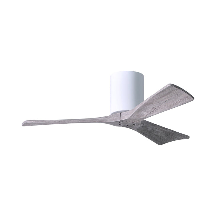 Irene IR3H Indoor / Outdoor Flush Mount Ceiling Fan in Gloss White/Barn Wood (42-Inch).