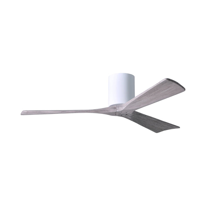 Irene IR3H Indoor / Outdoor Flush Mount Ceiling Fan in Gloss White/Barn Wood (52-Inch).