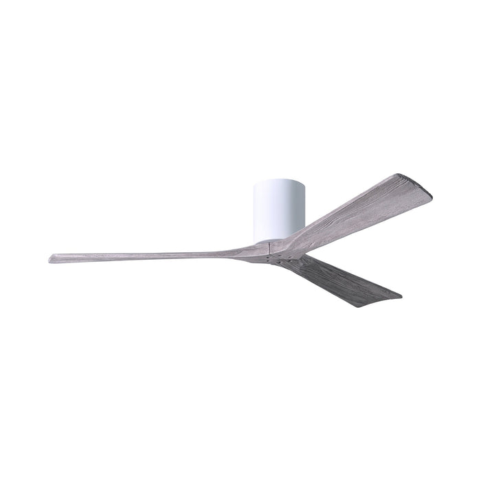 Irene IR3H Indoor / Outdoor Flush Mount Ceiling Fan in Gloss White/Barn Wood (60-Inch).