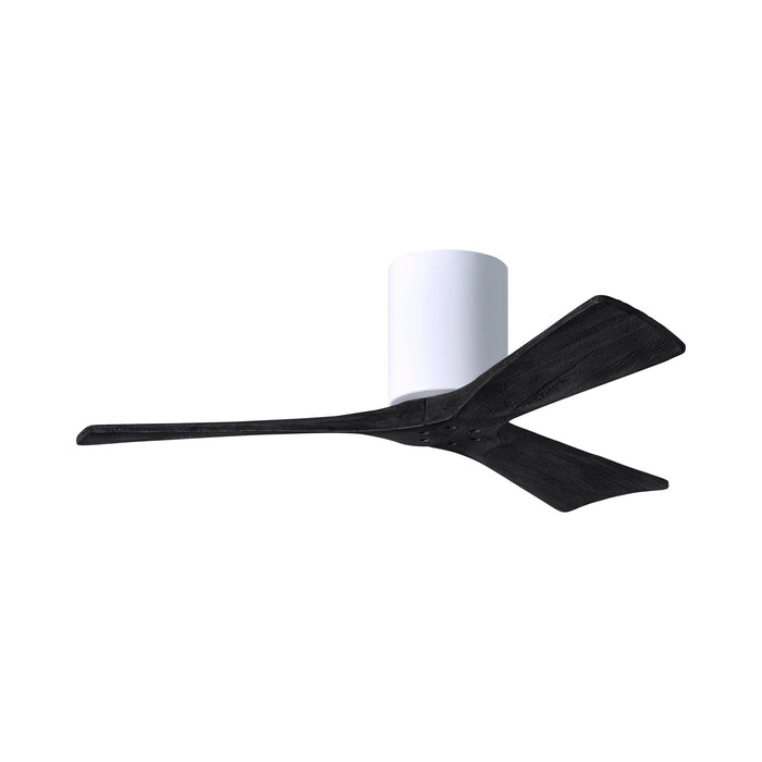 Irene IR3H Indoor / Outdoor Flush Mount Ceiling Fan in Gloss White/Matte Black (42-Inch).