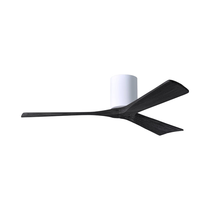 Irene IR3H Indoor / Outdoor Flush Mount Ceiling Fan in Gloss White/Matte Black (52-Inch).
