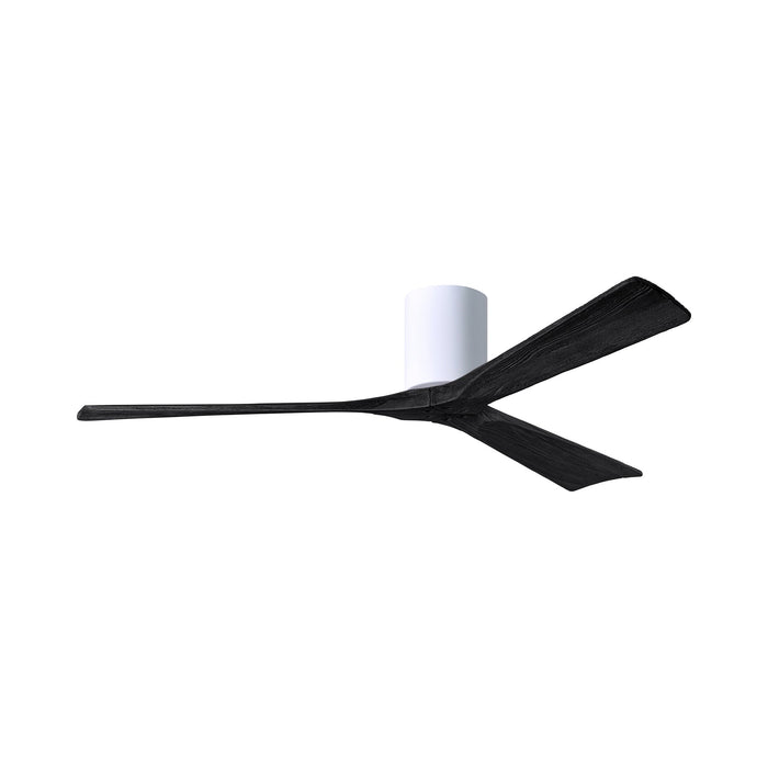 Irene IR3H Indoor / Outdoor Flush Mount Ceiling Fan in Gloss White/Matte Black (60-Inch).