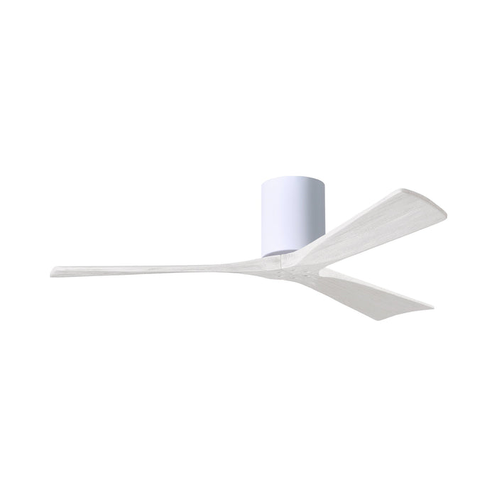 Irene IR3H Indoor / Outdoor Flush Mount Ceiling Fan in Gloss White/Matte White (52-Inch).