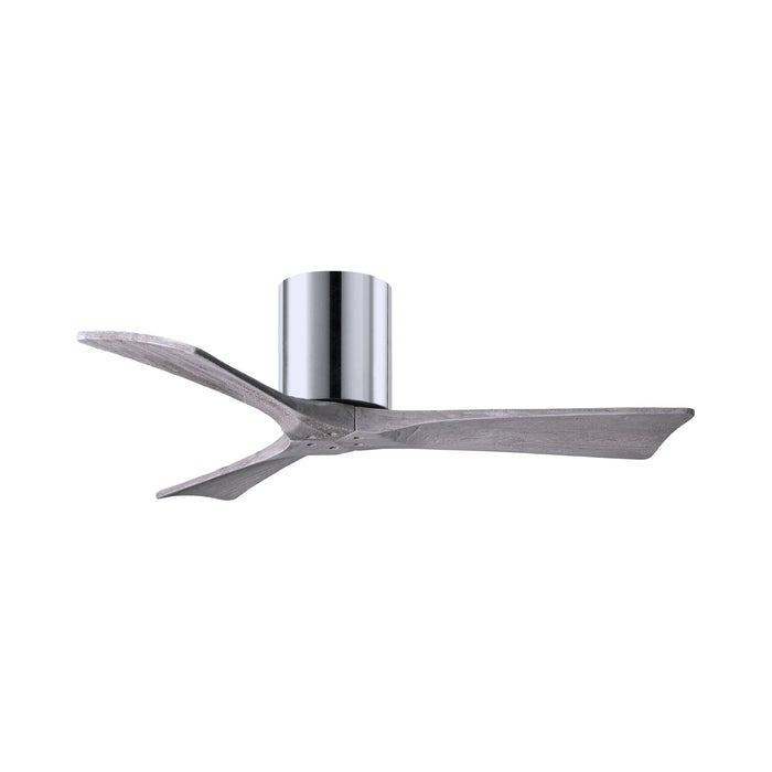 Irene IR3H Indoor / Outdoor Flush Mount Ceiling Fan in Polished Chrome/Barn Wood (42-Inch).