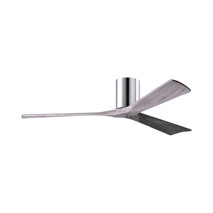 Irene IR3H Indoor / Outdoor Flush Mount Ceiling Fan in Polished Chrome/Barn Wood (60-Inch).
