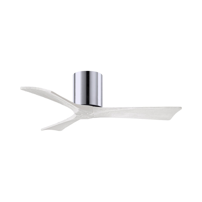 Irene IR3H Indoor / Outdoor Flush Mount Ceiling Fan in Polished Chrome/Matte White (42-Inch).