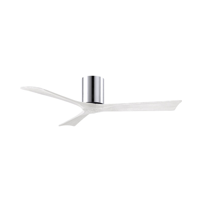 Irene IR3H Indoor / Outdoor Flush Mount Ceiling Fan in Polished Chrome/Matte White (52-Inch).