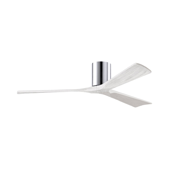 Irene IR3H Indoor / Outdoor Flush Mount Ceiling Fan in Polished Chrome/Matte White (60-Inch).