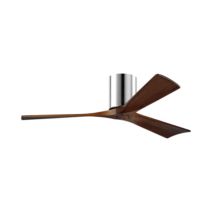 Irene IR3H Indoor / Outdoor Flush Mount Ceiling Fan in Polished Chrome/Walnut (52-Inch).