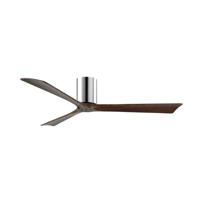 Irene IR3H Indoor / Outdoor Flush Mount Ceiling Fan in Polished Chrome/Walnut (60-Inch).