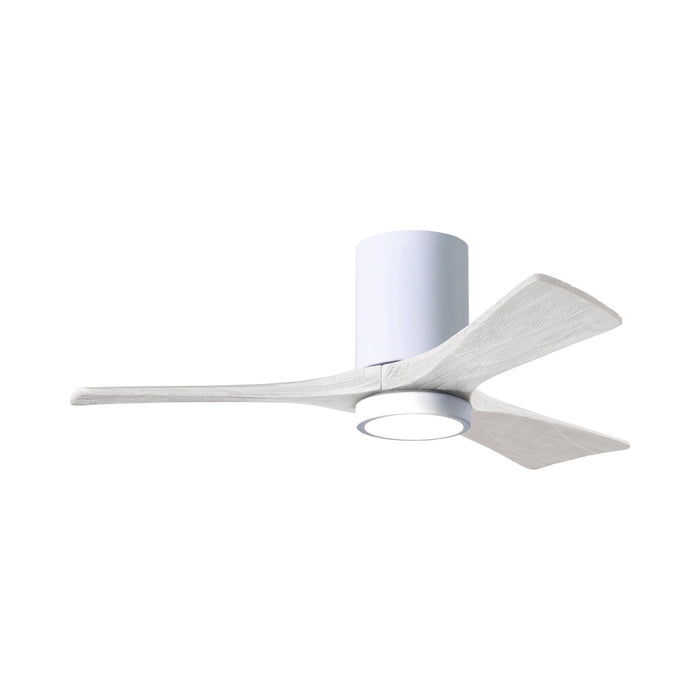 Irene IR3HLK LED Flush Mount Ceiling Fan in Gloss White/Matte White (42-Inch).