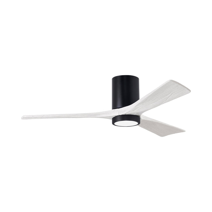 Irene IR3HLK LED Flush Mount Ceiling Fan in Matte Black/Matte White (52-Inch).