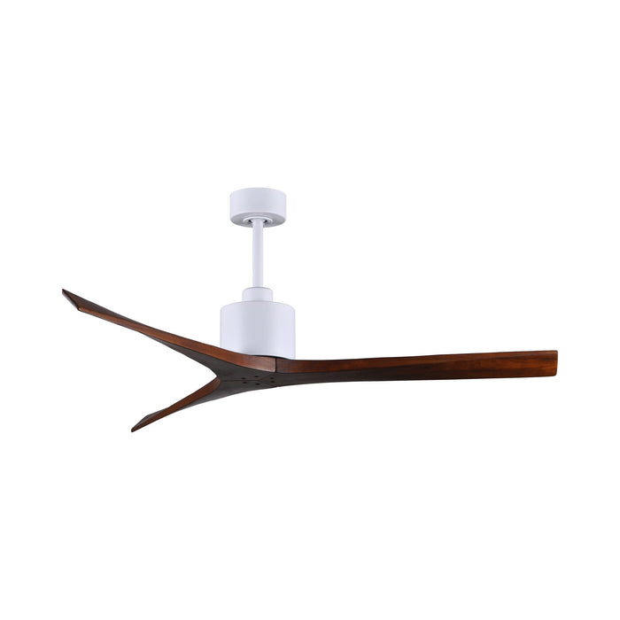 Mollywood Indoor / Outdoor Ceiling Fan in Matte White/Walnut (60-Inch).
