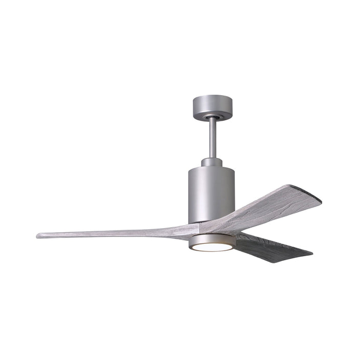 Patricia 3 Indoor / Outdoor LED Ceiling Fan in Brushed Nickel/Barnwood (52-Inch).