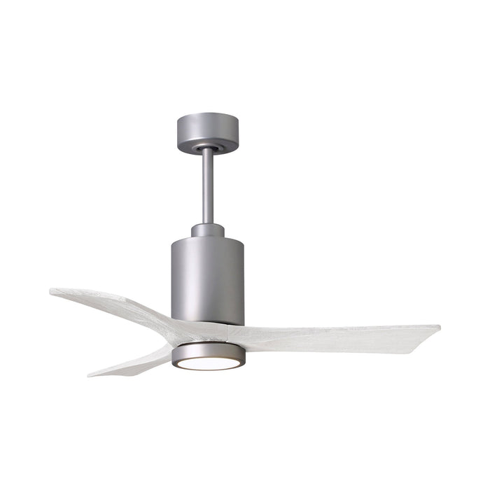 Patricia 3 Indoor / Outdoor LED Ceiling Fan in Brushed Nickel/Matte White (42-Inch).