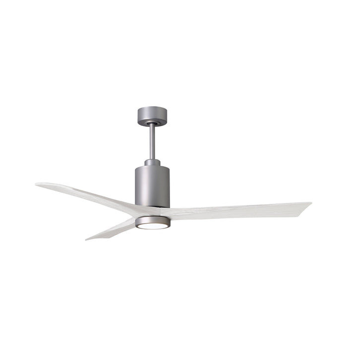 Patricia 3 Indoor / Outdoor LED Ceiling Fan in Brushed Nickel/Matte White (60-Inch).