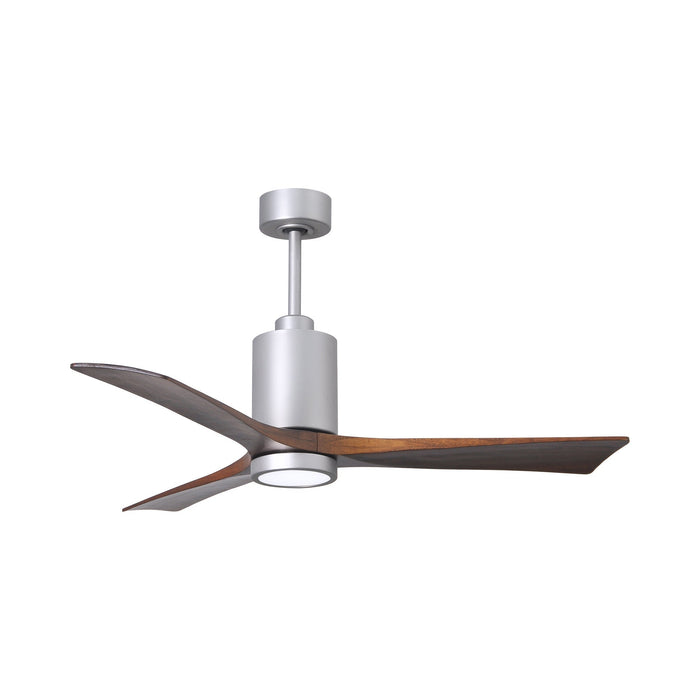 Patricia 3 Indoor / Outdoor LED Ceiling Fan in Brushed Nickel/Walnut (52-Inch).