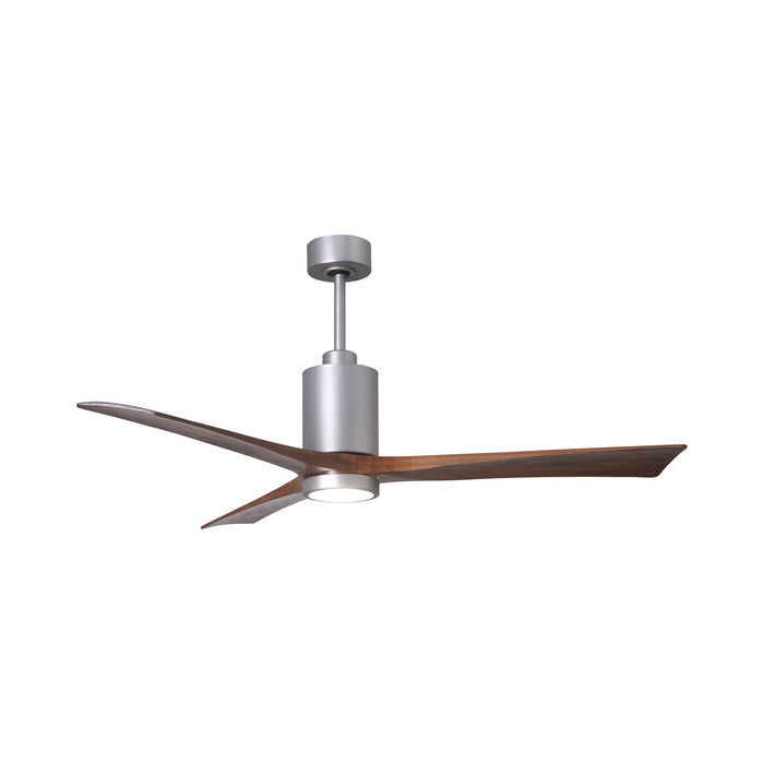 Patricia 3 Indoor / Outdoor LED Ceiling Fan in Brushed Nickel/Walnut (60-Inch).