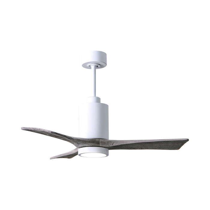 Patricia 3 Indoor / Outdoor LED Ceiling Fan in Gloss White/Barnwood (42-Inch).