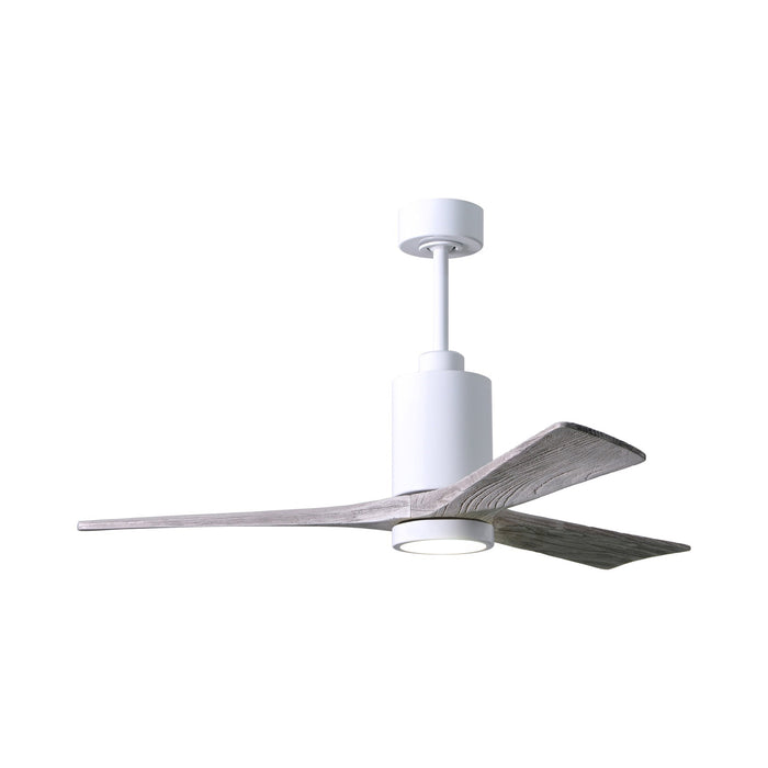 Patricia 3 Indoor / Outdoor LED Ceiling Fan in Gloss White/Barnwood (52-Inch).