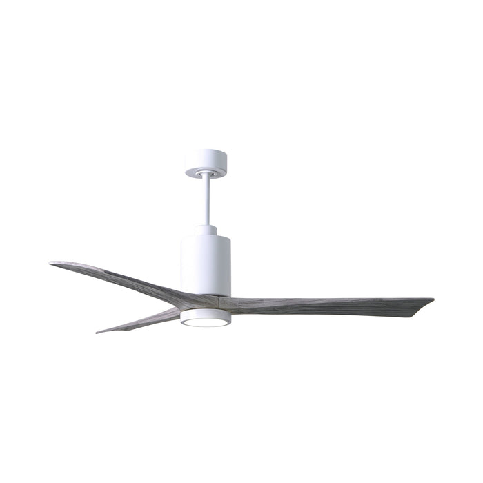 Patricia 3 Indoor / Outdoor LED Ceiling Fan in Gloss White/Barnwood (60-Inch).