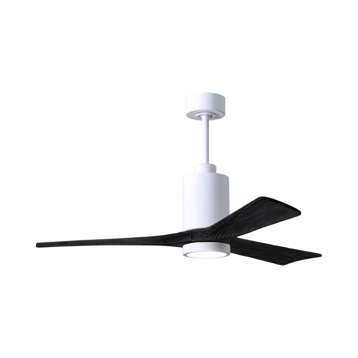 Patricia 3 Indoor / Outdoor LED Ceiling Fan in Gloss White/Matte Black (52-Inch).