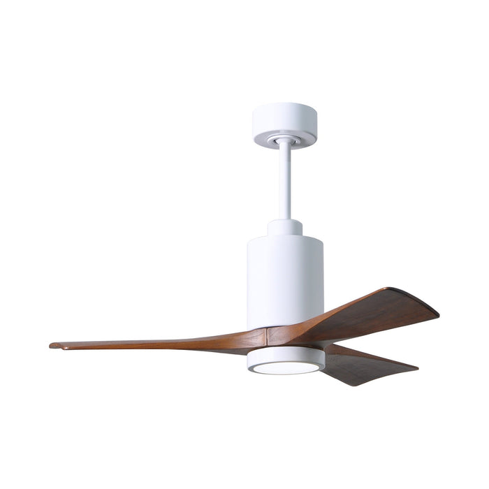 Patricia 3 Indoor / Outdoor LED Ceiling Fan in Gloss White/Walnut (42-Inch).