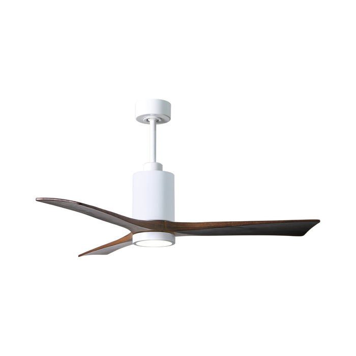 Patricia 3 Indoor / Outdoor LED Ceiling Fan in Gloss White/Walnut (52-Inch).