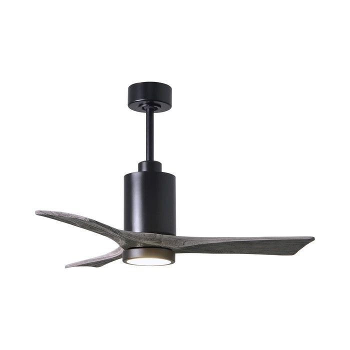 Patricia 3 Indoor / Outdoor LED Ceiling Fan in Matte Black/Barnwood (42-Inch).