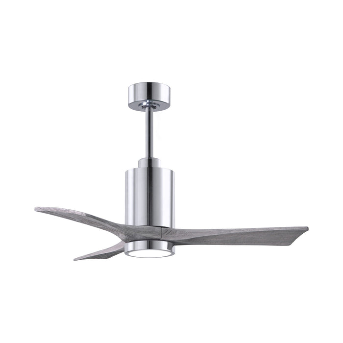 Patricia 3 Indoor / Outdoor LED Ceiling Fan in Polished Chrome/Barnwood (42-Inch).