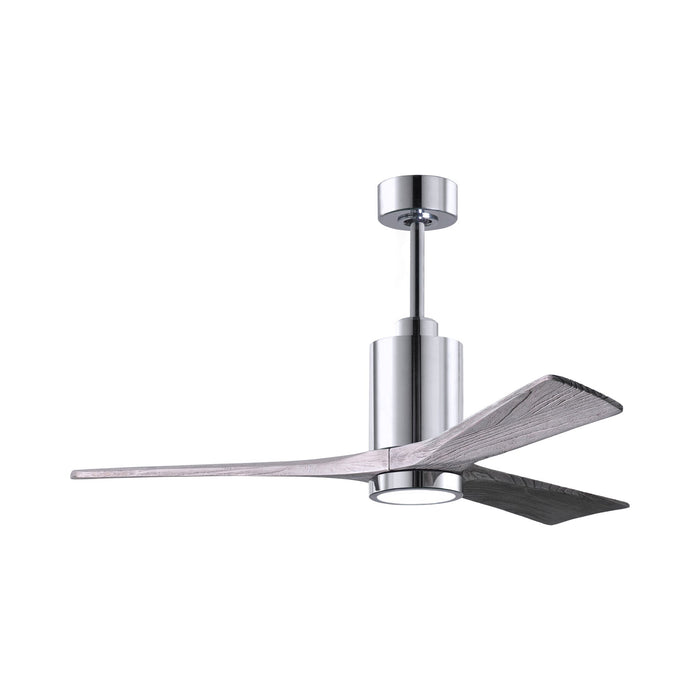 Patricia 3 Indoor / Outdoor LED Ceiling Fan in Polished Chrome/Barnwood (52-Inch).
