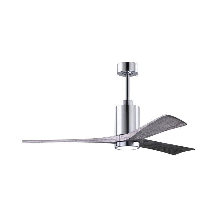 Patricia 3 Indoor / Outdoor LED Ceiling Fan in Polished Chrome/Barnwood (60-Inch).