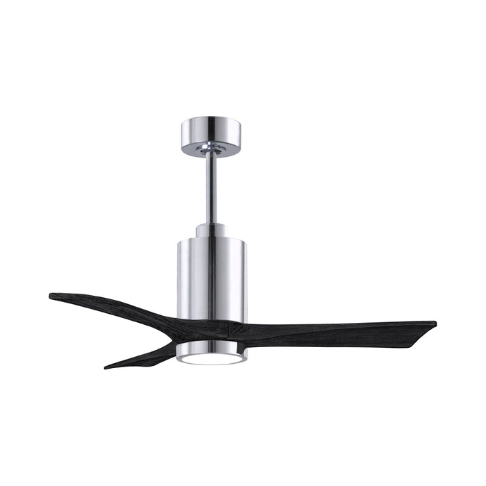 Patricia 3 Indoor / Outdoor LED Ceiling Fan in Polished Chrome/Matte Black (42-Inch).