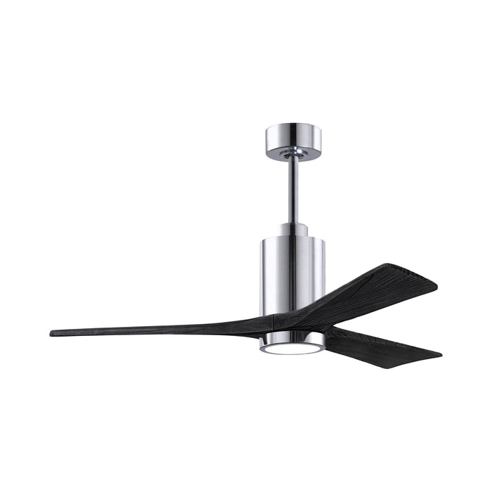 Patricia 3 Indoor / Outdoor LED Ceiling Fan in Polished Chrome/Matte Black (52-Inch).
