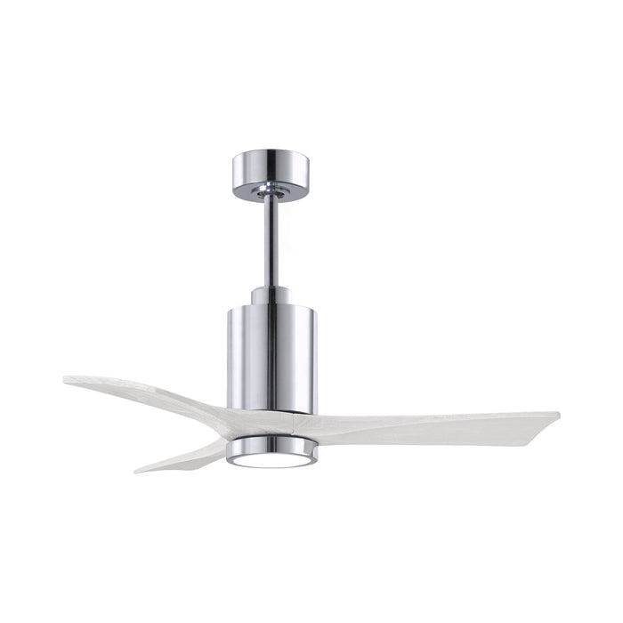 Patricia 3 Indoor / Outdoor LED Ceiling Fan in Polished Chrome/Matte White (42-Inch).