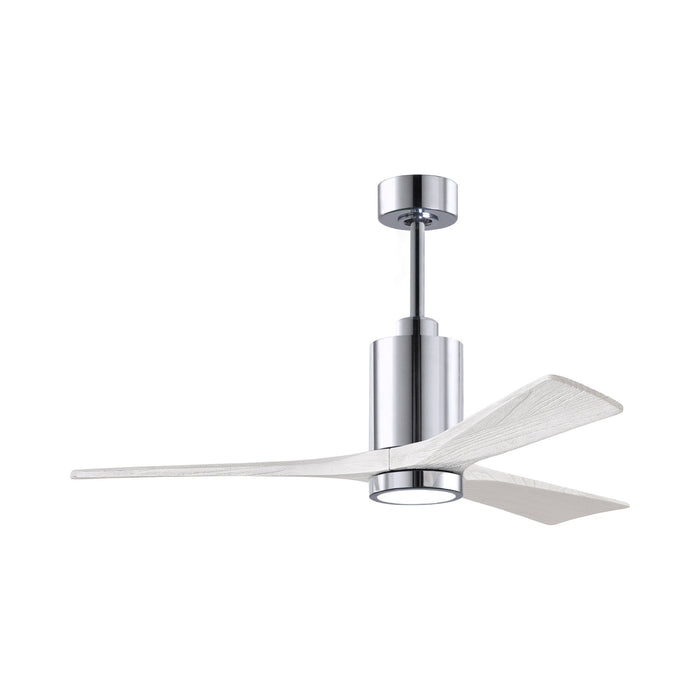 Patricia 3 Indoor / Outdoor LED Ceiling Fan in Polished Chrome/Matte White (52-Inch).