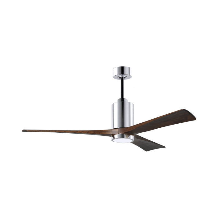 Patricia 3 Indoor / Outdoor LED Ceiling Fan in Polished Chrome/Walnut (60-Inch).