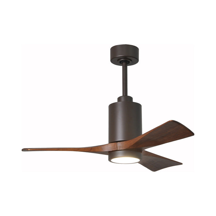 Patricia 3 Indoor / Outdoor LED Ceiling Fan in Textured Bronze/Walnut (42-Inch).