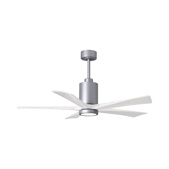 Patricia 5 Indoor / Outdoor LED Ceiling Fan in Brushed Nickel/Matte White (52-Inch).