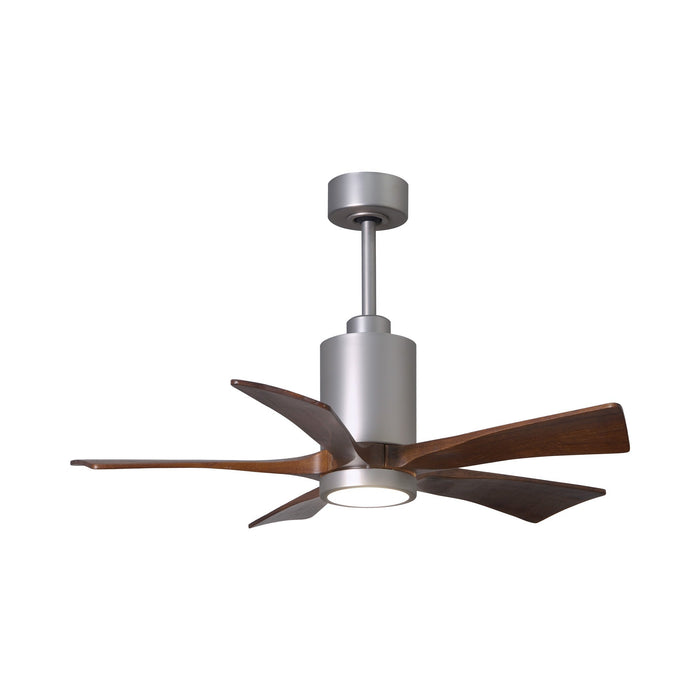 Patricia 5 Indoor / Outdoor LED Ceiling Fan in Brushed Nickel/Walnut (42-Inch).