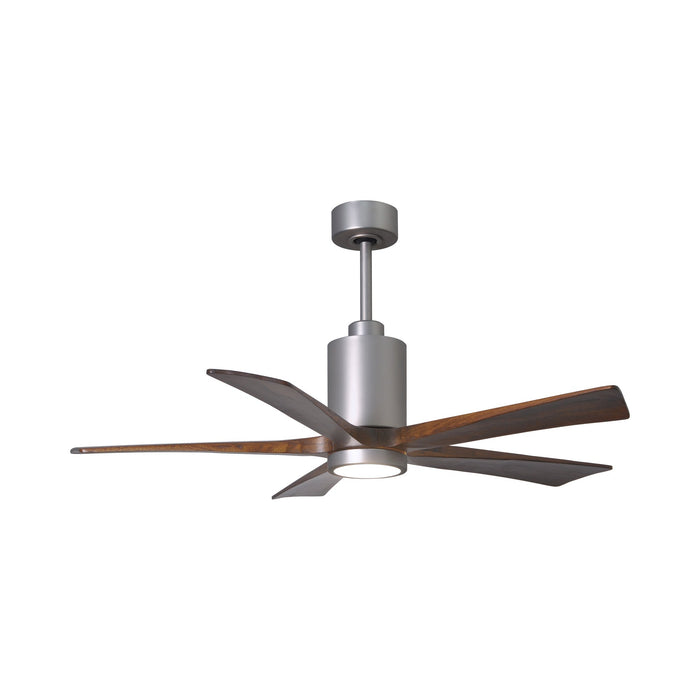 Patricia 5 Indoor / Outdoor LED Ceiling Fan in Brushed Nickel/Walnut (52-Inch).